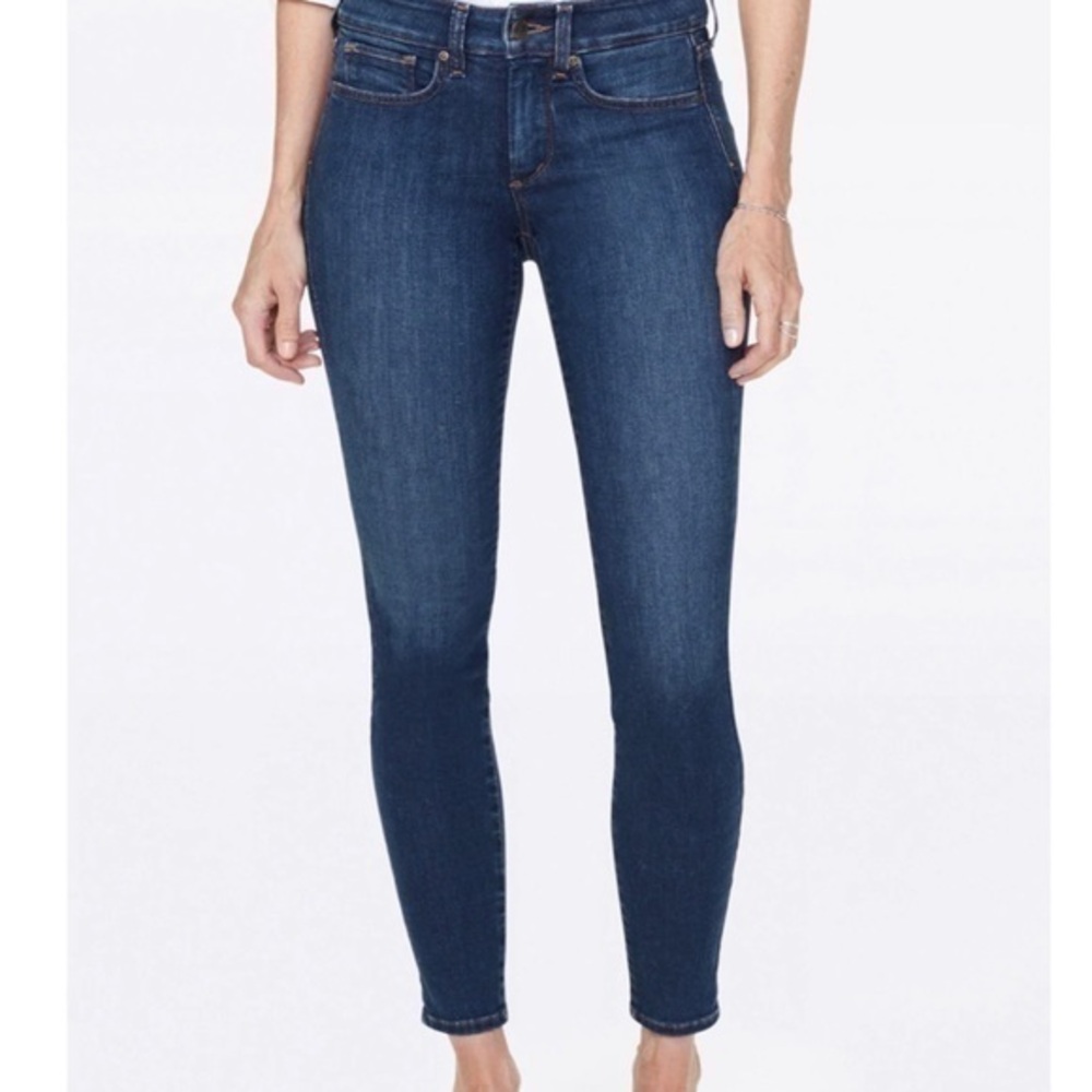 NYDJ Ami Skinny Ankle Raw Zipper Hem Cropped Jeans 26W 26L 0